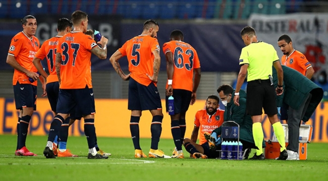 Leipzig maçında sakatlanan Başakşehir'li Caiçara, hastaneye kaldırıldı