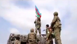 Mübariz İbrahimov'un şehit olduğu karakola Azerbaycan bayrağı dikildi