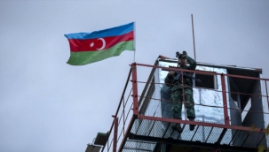 Ermenistan işgalinden kurtarılan Azerbaycan'ın Zengilan kentindeki karakollara bayrak çekildi