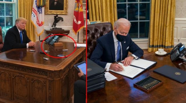 ABD Başkanı Joe Biden, Trump'ın Oval Ofis'teki "diyet kola" butonunu da kaldırttı