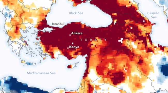 NASA, Türkiye'deki kuraklıkla ilgili harita yayınladı: Sadece barajlar değil yer altı suları da kritik seviyede