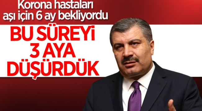 Fahrettin Koca'dan koronavirüs geçiren hastalara aşı müjdesi