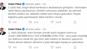 Peker'den Soylu'ya slogan önerisi! Ceketimin kolu yok...