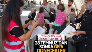 21 bin 500 Suriyeli bayram için ülkesine gitti