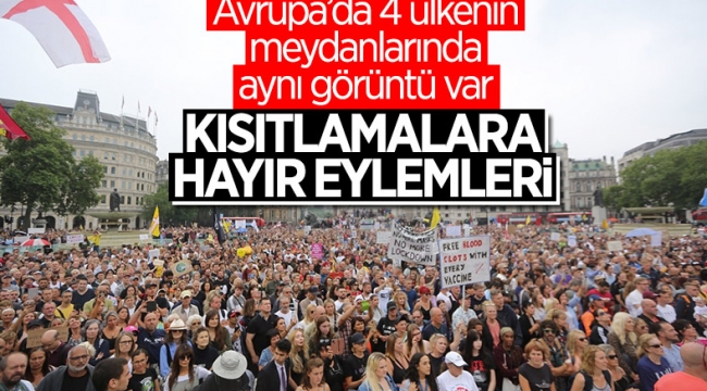 4 Avrupa ülkesinde koronavirüs önlemleri protesto edildi