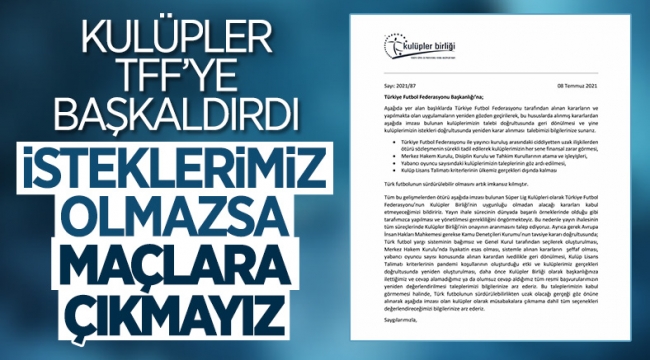 Kulüpler Birliği: Maçlara çıkmayız