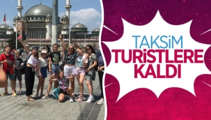 Taksim'de turist yoğunluğu