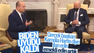 Joe Biden, Naftali Bennett görüşmesinde uyudu