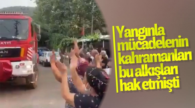 Marmaris'te yangını söndüren itfaiye ekipleri alkışlarla karşılandı