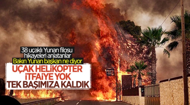 Yunanistan'ın Eğriboz adasında yangının korkutucu görüntüleri