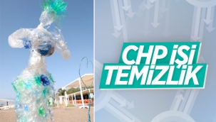 CHP'li Antalya Büyükşehir Belediyesi'nden heykelli kıyı temizliği