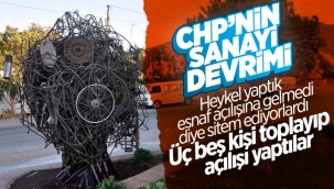 CHP'li Datça Belediyesi Sanayi Ağacı heykelinin açılışını yaptı