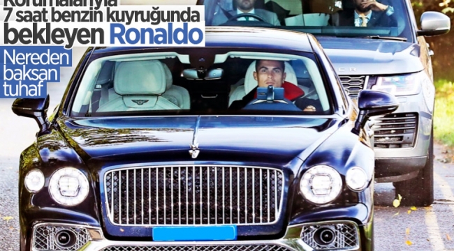 Cristiano Ronaldo İngiltere'de benzin kuyruğunda