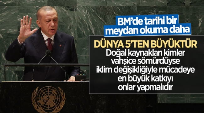 Cumhurbaşkanı Erdoğan'dan BM Genel Kurulu'nda iklim krizi çıkışı