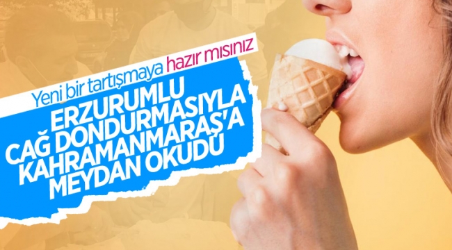 Erzurum'da cağ usulü dondurma