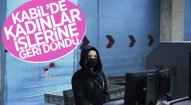 Kabil'de havalimanında çalışan kadınlar, işlerine geri döndü