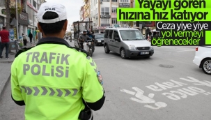 Aksaray'da yayaya yol vermeyen sürücülere ceza yağdı