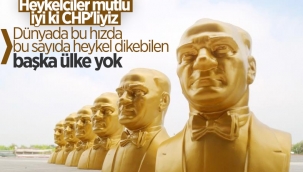 CHP'li Mezitli Belediyesi'nden heykel açılışı