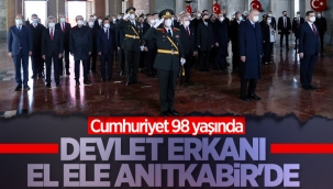 Cumhurbaşkanı Erdoğan ve devlet erkanı Anıtkabir'de