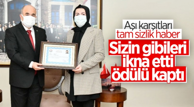 Samsun'da 2 bin kişiyi aşıya ikna etti, başarı belgesi ile ödüllendirildi
