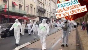 Fransa'da aşı karşıtlarından sıradışı eylem