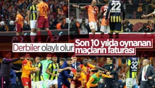 Galatasaray - Fenerbahçe derbilerinin faturası