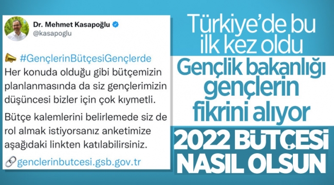 Gençlik ve Spor Bakanlığı'ndan GençlerinBütçesiGençlerde anketi