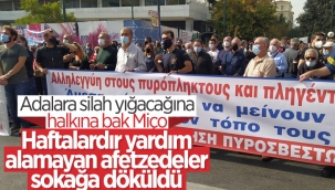 Yunanistan'da yangın ve sel mağdurları gösteri düzenledi