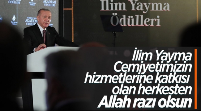 Cumhurbaşkanı Erdoğan 2021 İlim Yayma Ödülleri Töreni'nde