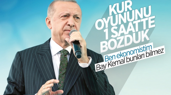 Cumhurbaşkanı Erdoğan: Kur spekülasyonunu bir saatte atıverdik