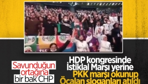 HDP'nin İstanbul Kongresi'nde terör örgütü PKK'nın marşı okundu