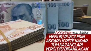 Maaşların asgari ücrete kadar olan kısmı vergiden muaf olacak