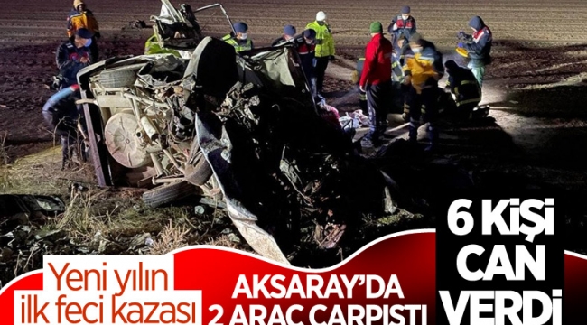 Aksaray'da 2 otomobil çarpıştı: 6 ölü 
