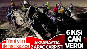 Aksaray'da 2 otomobil çarpıştı: 6 ölü 