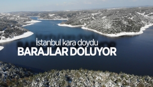 Alibey Barajı'na kamyonlarla kar taşındı 