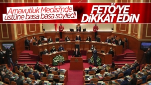 Cumhurbaşkanı Erdoğan Arnavutluk meclisinde FETÖ'ye karşı uyardı 
