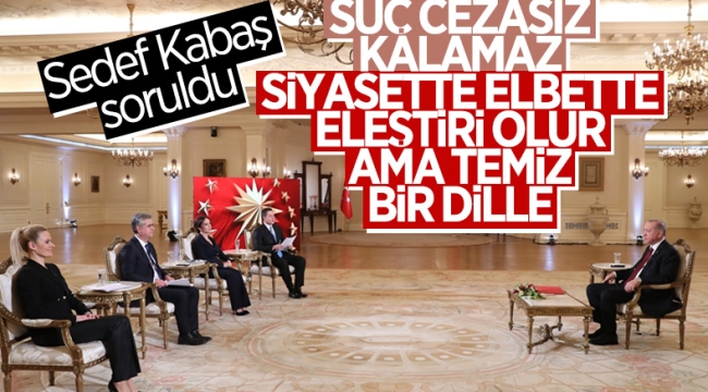 Cumhurbaşkanı Erdoğan'dan Sedef Kabaş açıklaması
