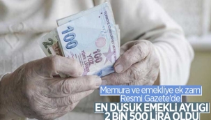 Emekli ve memurlara ek zam Resmi Gazete'de 