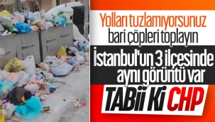 Kar yağışı sonrası CHP'li belediyelerde çöpler toplanmadı 