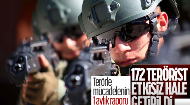 Son 1 ayda 172 terörist öldürüldü 