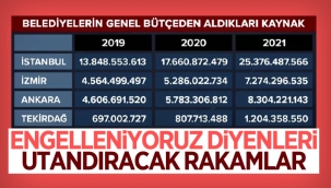 Yıllara göre İstanbul, Ankara ve İzmir'in genel bütçeden aldığı paylar 