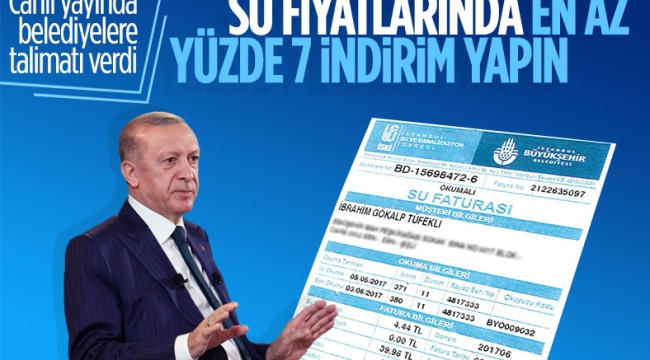Cumhurbaşkanı Erdoğan'dan belediye başkanlarına 'su faturası' çağrısı 