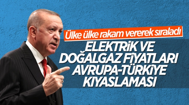 Cumhurbaşkanı Erdoğan'dan enerji fiyatları mukayesesi 