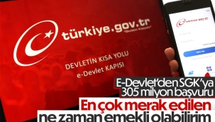 E-Devlet'ten SGK'ya 305 milyon başvuru yapıldı 