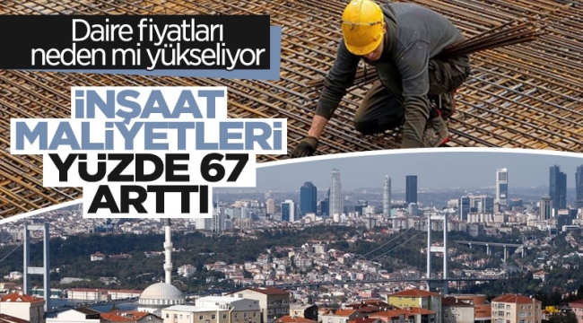 İnşaat maliyet endeksi yıllık yüzde 67,74, aylık yüzde 15,70 arttı 