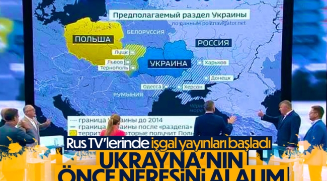 Rusya merkezli TV'de Ukrayna haritasıyla paylaşım hesapları yapıldı 