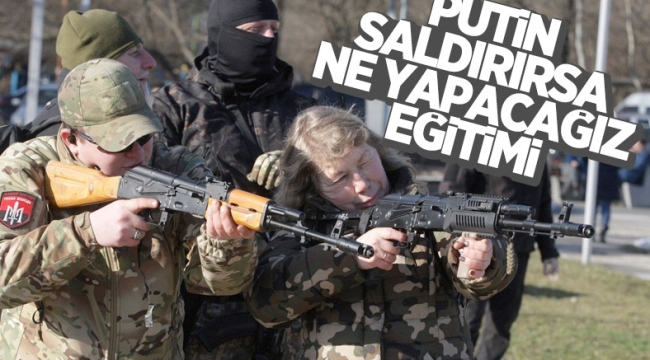 Ukrayna'da sivillere askeri eğitim 