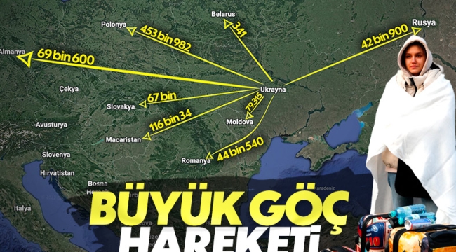 874 bin Ukraynalı komşu ülkelere geçti 