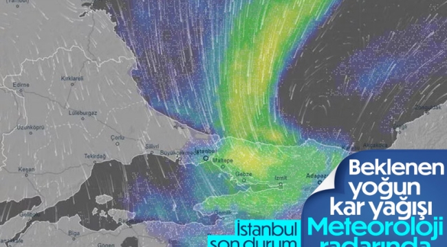 İstanbul'da beklenen kar yağışı, meteoroloji radarında 
