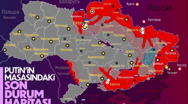 Rusya'nın Ukrayna'daki ilerleyişinde son durum 